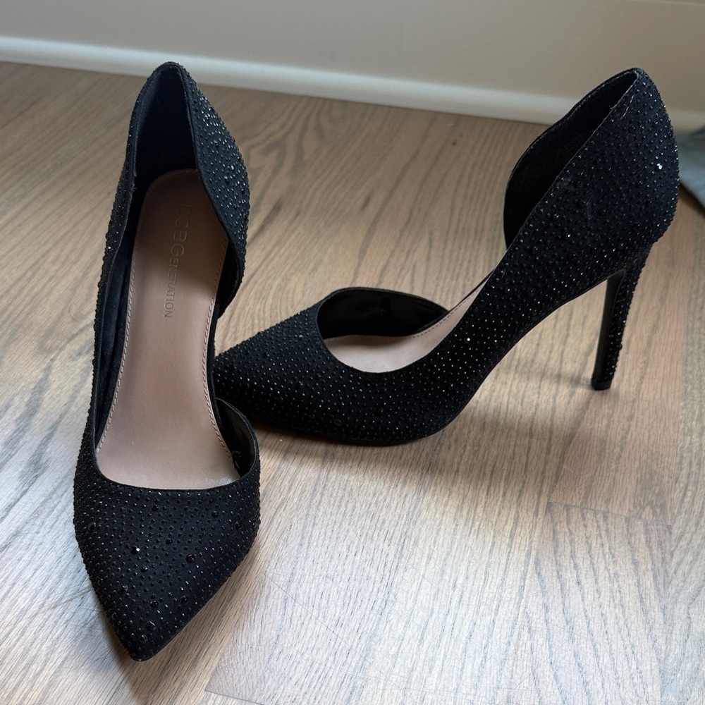 BCBGeneration Elegant Black Studded Stilettos